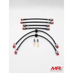 Braided brake hose kit for Fiat Abarth 500 / 595 / 695 - 6 pieces (2 FRONT + 4 REAR) by Goodridge