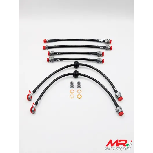 Kit 6 tubi freno aeronautici in treccia per Fiat Abarth 500 / 595 / 695 - 6 pezzi (2 ANTERIORI+4 POSTERIORI ) Goodridge
