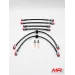 Kit 6 tubi freno aeronautici in treccia per Fiat Abarth 500 / 595 / 695 - 6 pezzi (2 ANTERIORI+4 POSTERIORI ) Goodridge