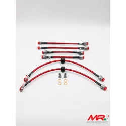 Braided brake hose kit for Fiat Abarth 500 / 595 / 695 - 6 pieces (2 FRONT + 4 REAR) by Goodridge 2
