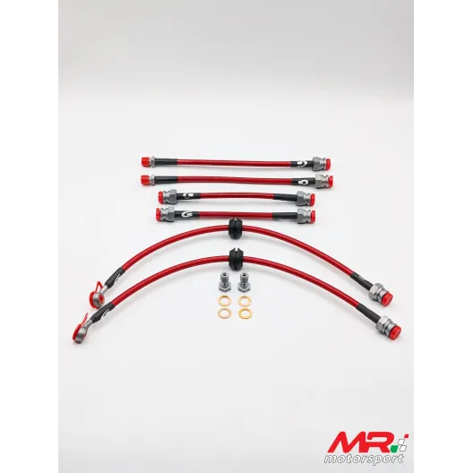Kit 6 tubi freno aeronautici in treccia per Fiat Abarth 500 / 595 / 695 - 6 pezzi (2 ANTERIORI+4 POSTERIORI ) Goodridge