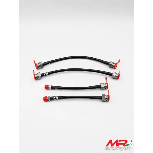Kit 4 tubi freno aeronautici in treccia per Grande punto Abarth / Punto Evo Abarth - 4 pezzi (4 POSTERIORI ) Goodridge