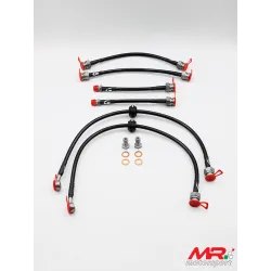Kit tubi freno aeronautici in treccia per Grande punto Abarth / Punto Evo Abarth - 6 pezzi (2 ANTERIORI + 4 POSTERIORI )