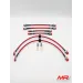 Braided aeronautical brake hoses kit for Grande Punto Abarth / Punto Evo Abarth - 6 pieces (2 FRONT + 4 REAR)