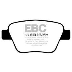 Pastiglie EBC Yellowstuff Golf 6 gti per dischi posteriori 272 mm